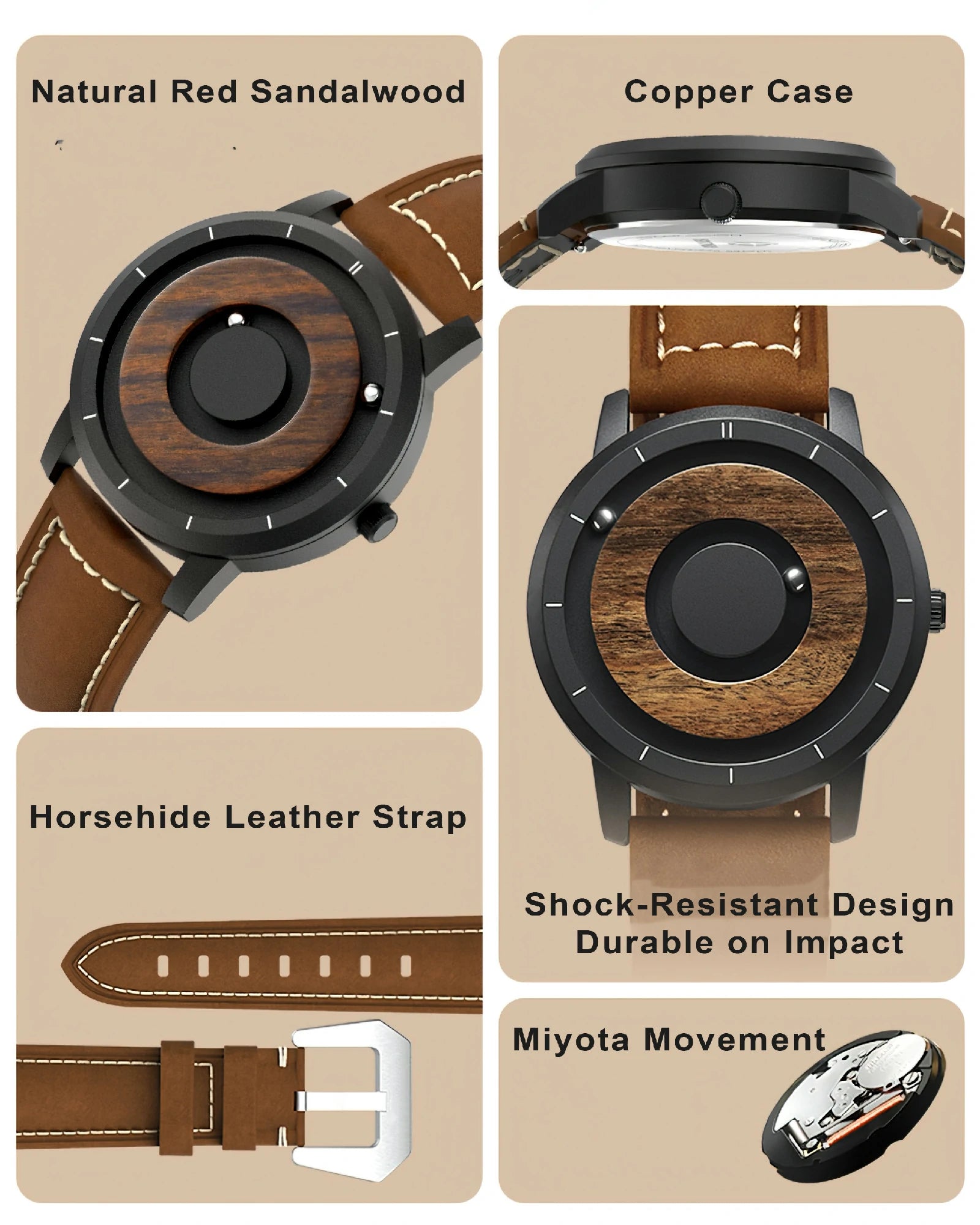 Wooden Magnetic Ball Watch P2D