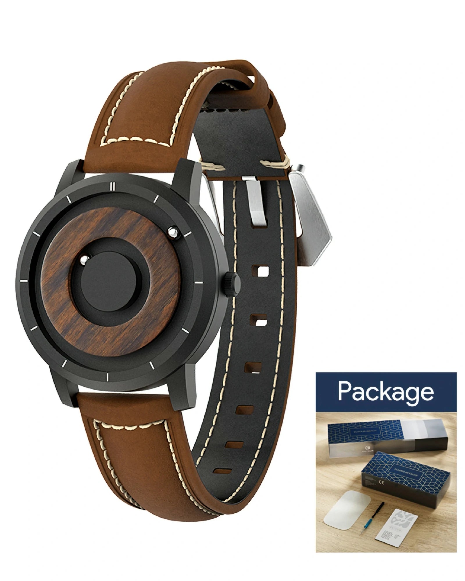 Wooden Magnetic Ball Watch P2D
