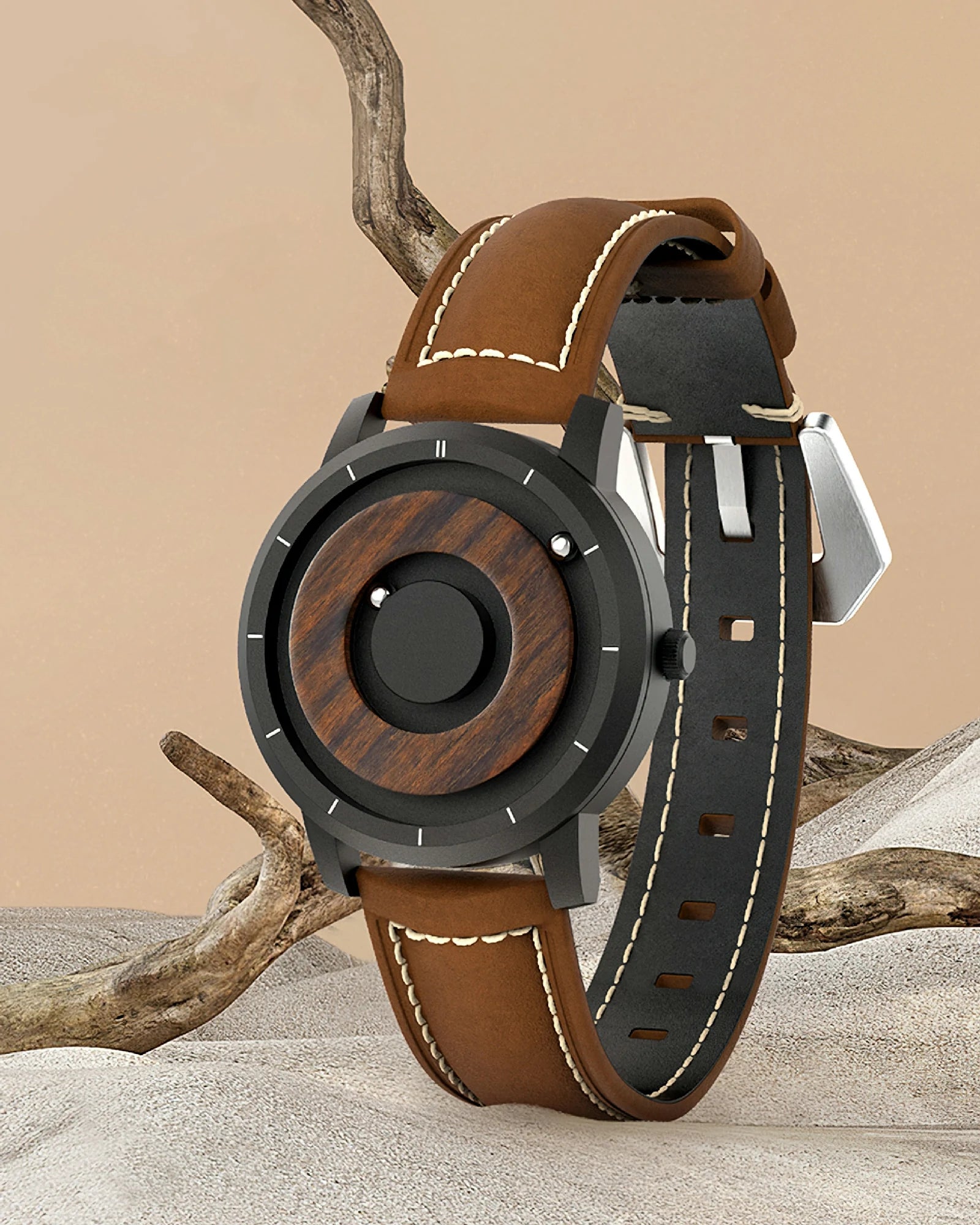 Wooden Magnetic Ball Watch P2D